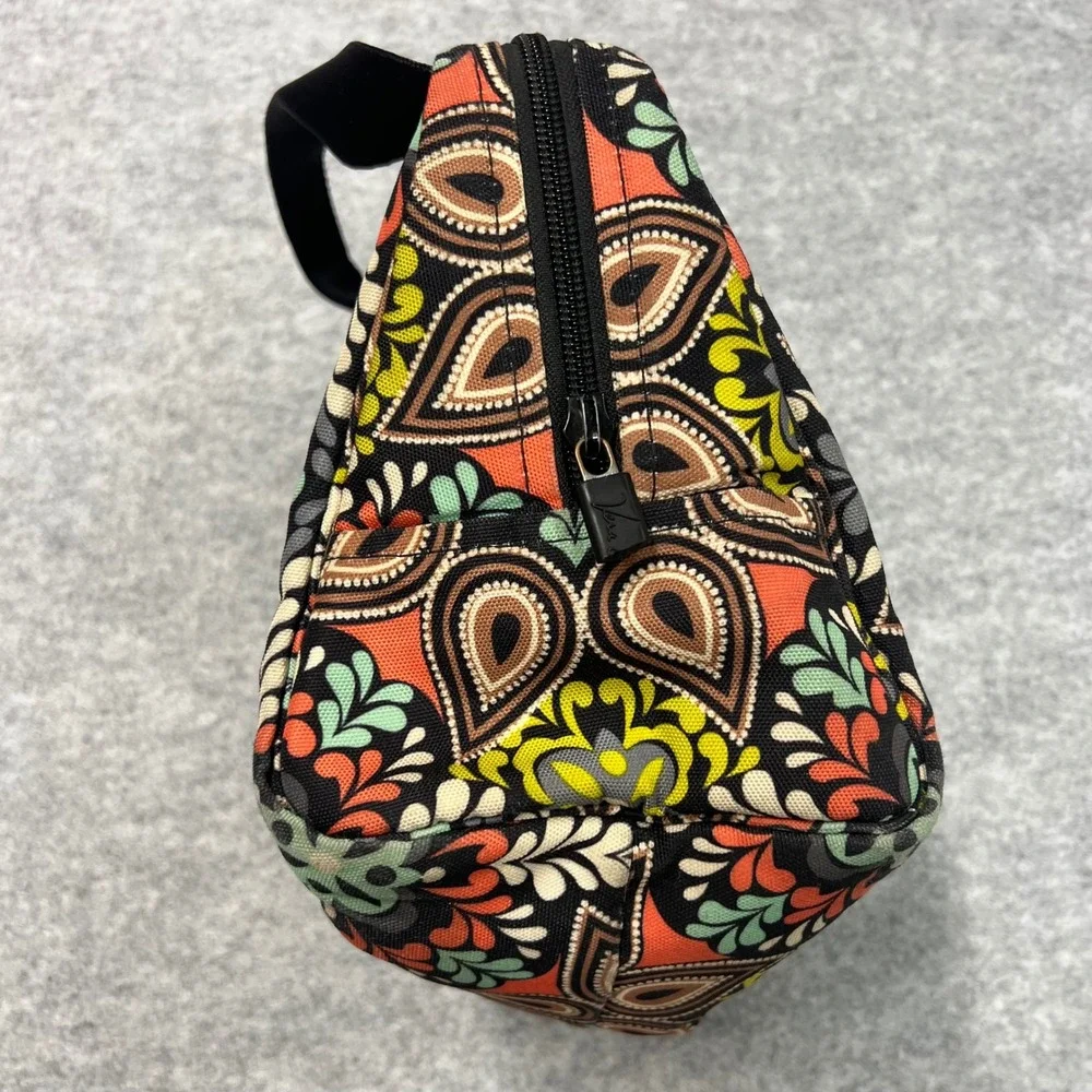 Vera Bradley Provencal Insulated Lunch‎ Bag Paisley Floral Tote Black Orange
